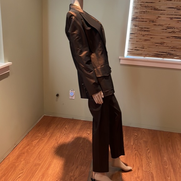 Bestini Paris Two Piece Blazer And Pant Set In Brown Copper Iridescent Size M/L - Picture 6 of 12